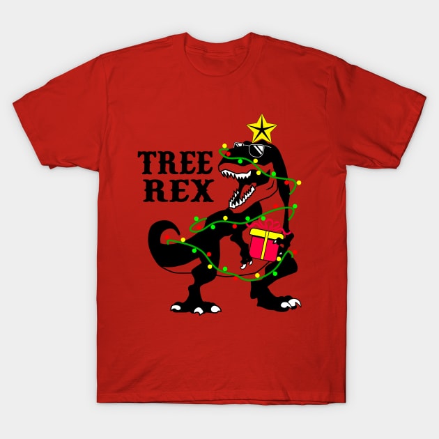 Tree Rex Christmas T-Shirt by FUNNYTIMES